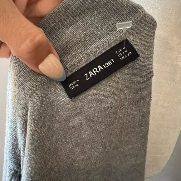 Zara Knit Gray Slouchy Open Cardigan - Picture 6 of 6